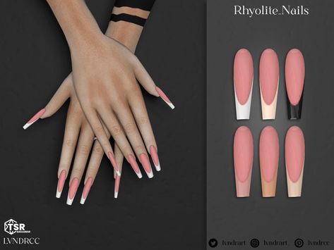 The Sims Mods, Elegant French Manicure, Sims 4 Cc Nails, Mods The Sims 4, Cc Nails, Sims 4 Nails, Sims 4 Cheats, Sims 4 Tattoos, Sims 4 Piercings