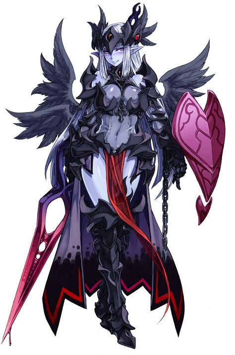 Valkiria oscura Dark Valkyrie, Monster Girl Quest, Kartu Pokemon, Female Monster, Monster Girl Encyclopedia, Monster Musume, Anime Monsters, Monster Characters, Demon Girl