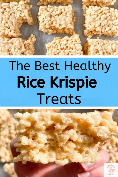 Rice Krispie Treats With Coconut Oil, No Butter Rice Krispie Treats, Healthy Rice Krispie Recipes, Clean Rice Krispie Treats, Rice Krispie Treats Without Butter, Low Cal Rice Crispy Treats, Healthy Rice Krispie Treats Protein, Healthier Rice Crispy Treats, Low Calorie Rice Crispy Treats