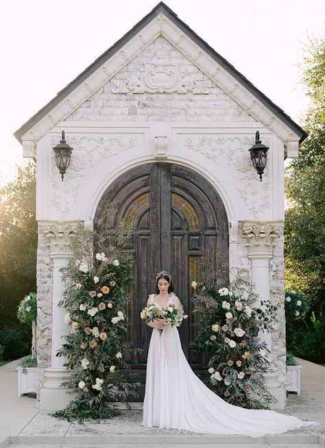 Add European Wedding Style Wherever you Get Married - Hey Wedding Lady Ruins Wedding, Wedding Chapel Ideas, Wedding Style Ideas, Small Church Weddings, Temecula Wedding Venues, Glass Chapel, Tiny Wedding, Wedding Help, Greenhouse Wedding