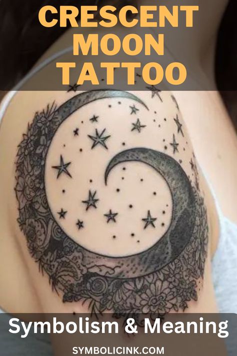 Crescent Moon Tattoo Meaning & Symbolism Crescent Moon Meaning, Crescent Moon Tattoo Meaning, Moon Tattoo Meaning, Meaning Symbols, Moon Meaning, Tattoo Meanings, Crescent Moon Tattoo, Moon Tattoo Designs, Pure Form