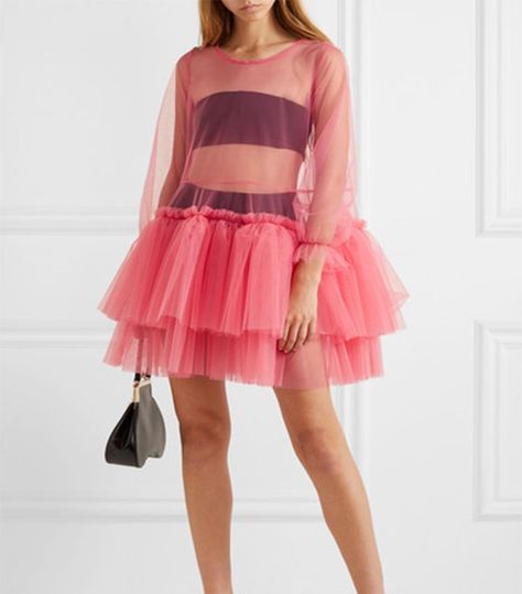 Mini Dress Street Style, Mesh Skirt Outfit, Neon Bodysuit, Tulle Mini Skirt, Envy Clothing, Space Fashion, Tulle Mini Dress, Mini Robes, Large Fashion