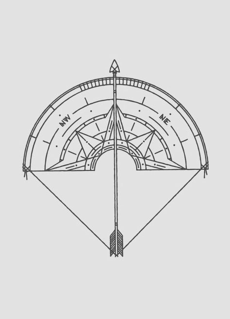 Artemis Tattoo Ideas, Apollo Aesthetic Tattoo, Artemis Apollo Tattoo, Apollo Tattoo Ideas, Sundial Drawing, Archery Illustration, Apollo Tattoo Symbols, Apollon Tattoo, Artemis And Apollo Tattoo