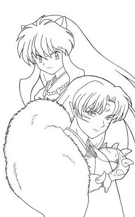 Inuyasha 9 dibujos faciles para dibujar para niños. Colorear Coloring Anime, Manga Coloring Book, Inuyasha Fan Art, Manga Tattoo, Anime Lineart, 90 Anime, Black And White Art Drawing, Printable Pictures, Desenho Tattoo