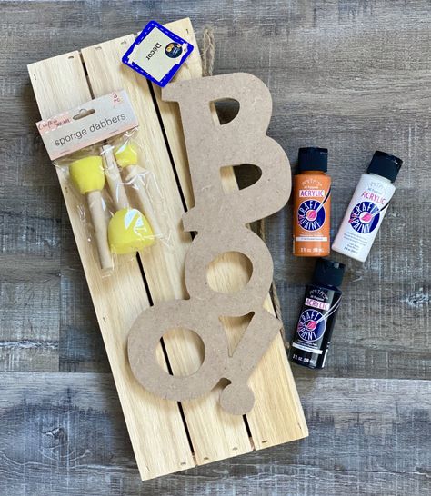 Boo! – Creating Me Boo Halloween Sign, Fall Crafting, Crafts Fall, Halloween Wood Signs, Boo Sign, Fall Decor Diy Crafts, Dollar Tree Halloween, Halloween Wood Crafts, Dollar Tree Fall