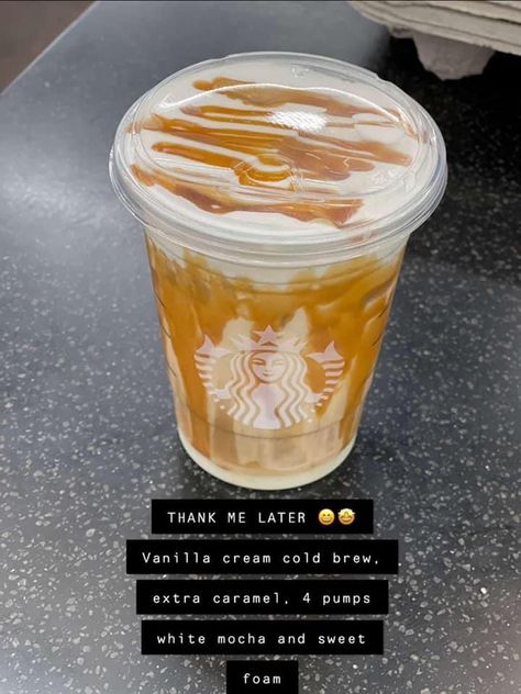 Vanilla Cold Brew, Starbies Drinks, Starbucks Drink Menu, Coffee Frappuccino, Starbucks Secret Menu Recipes, Cold Starbucks Drinks, Starbucks Orders, Starbucks Drinks Diy, Star Bucks