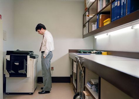 Photographs of office life before iPhones and Wi-Fi reveal not much has changed in 20 years | Creative Boom Off White Walls, Photographic Projects, Small Town America, Walker Art Center, Nostalgic Images, Commercial Bank, Lost In Thought, Cubicle, White Walls