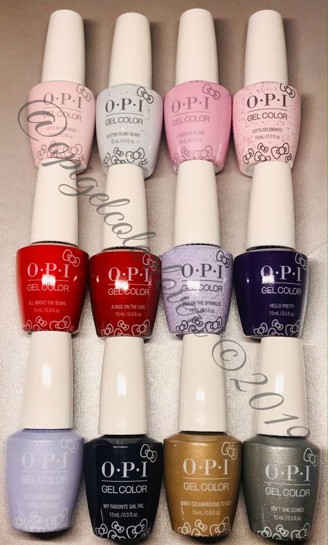 Hello Kitty Winter/Holiday 2019 Winter Hello Kitty, Opi Hello Kitty Collection, Hello Kitty Opi, Hello Kitty Holiday, Opi Collections, Glitter Ring, Hello Pretty, Nails Polish, Love Sparkle