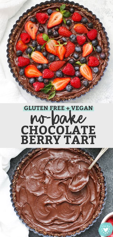 Gluten Free Chocolate Tart, Vegan Chocolate Tart, Gluten Free Valentines, Gluten Free Dairy Free Dessert, Berry Tart, Berry Dessert, Desserts Vegan, Dessert Dips, Gf Desserts