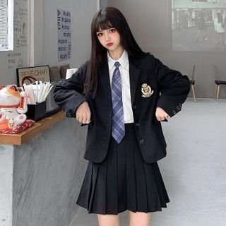 Korean School Outfits, Black Uniform, Chinese Fashion Street, School Uniform Outfits, Kawaii Fashion Outfits, Korean Fashion Dress, School Dresses, Uniform Fashion, Soft Clothes