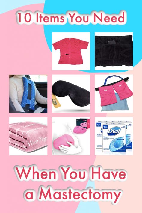 10 items that you actually need and will use when you have a mastectomy! Gifts For Mastectomy Patients, Mastectomy Gift Basket, Mastectomy Recovery Must Haves, After Mascetomy, After Mastectomy Recovery, Post Mastectomy Gift Ideas, Double Mastectomy Care Package, Mastectomy Care Package, Mastectomy Drain Holder