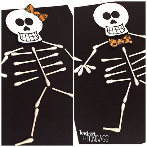 Halloween Writing Activities, Skeleton Craft, Classroom Halloween, Halloween Class Party, Halloween Kindergarten, Halloween Writing, Halloween Crafts For Toddlers, Halloween Fest, Carte Halloween