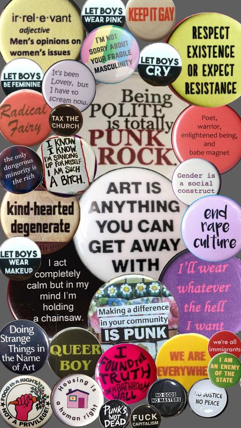 Punk Fashion Diy, Punk Culture, Punk Pins, Punk Patches, Battle Jacket, Riot Grrrl, Cool Pins, Cute Pins