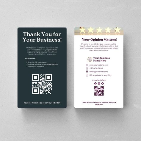 My latest creation 😊 https://gregorydeandesign.etsy.com/listing/1760352784/leave-us-a-review-business-card-template Business Help, August 11, Business Card Template, Card Template, Dean, Business Card, Take That, Coding, Good Things