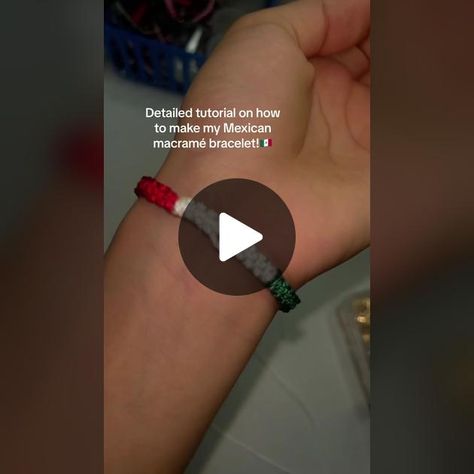 Ts took me way too long to make than I expected it to🫠🫠🫠 and ik its... | Mexican Bracelet | TikTok Mexican Bracelets Tutorial, Mexican Bracelets, Macrame Designs, Macrame Design, Macrame Bracelets, Bracelet Tutorial, Too Long, My Way, Macrame