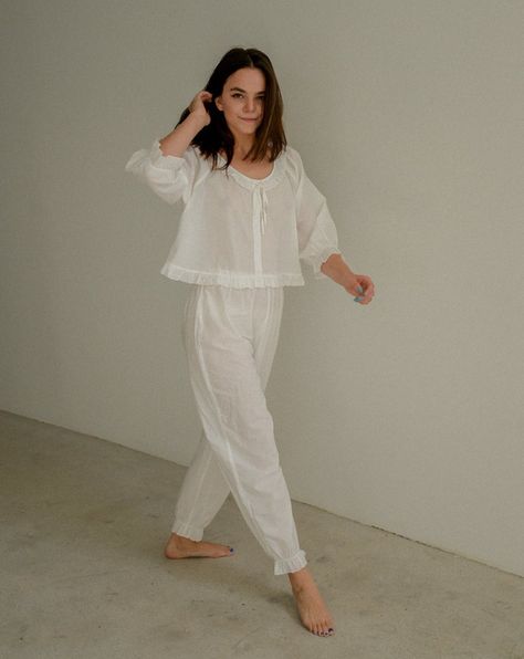 Linen Lounge Wear, Homewear Dress, Vintage Pajamas, Muslin Dress, Flowy Romper, Linen Pajamas, Night Dress For Women, Night Suit, Sleep Set