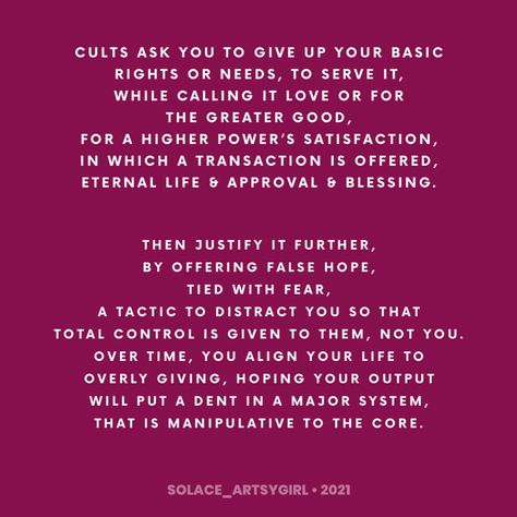 Quotes About Cults, Cult Quotes, Cult Quote, Cult Of Personality, Atheist Quotes, Family Systems, Sermon Notes, Spiritual Truth, Psychology Facts