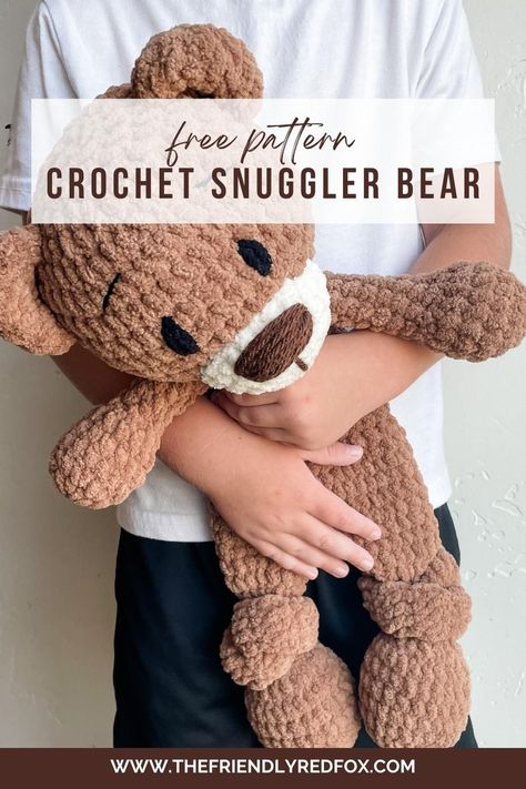 Free Crochet Snuggler Pattern Bear Plush Bear Pattern, Crochet Animals Free Patterns Beginner, Crochet Snuggler Pattern, Crochet Snugglers, Toys Quotes, Snuggler Pattern, Crochet Teddy Bear Pattern Free, Crochet Snuggler, Crochet Lovey Free Pattern