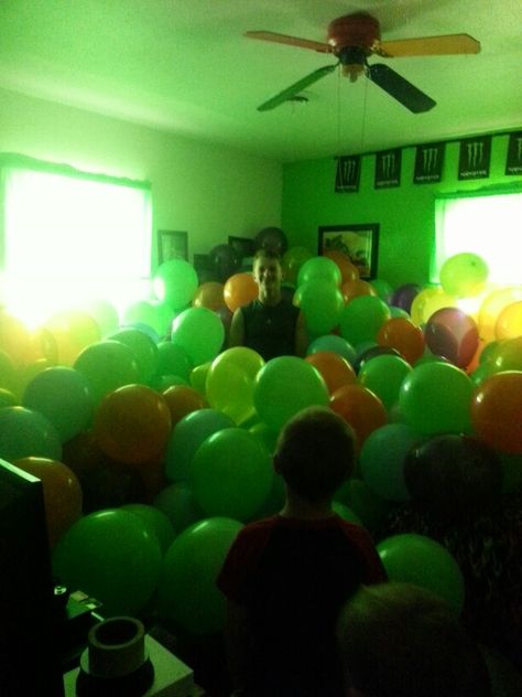 Room full of balloons for suprise party. Room Full Of Balloons, Birthday Aesthetic, Birthday Surprise, Cake Ideas, Projects To Try, Balloons, Mario Characters, Cake, Birthday