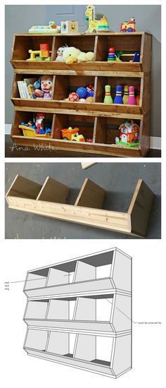 Diy Toy Storage, Toy Room, Diy Simple, Diy Holz, Toy Rooms, Building Projects, Playroom Ideas, Woodworking Projects Diy, Play Room