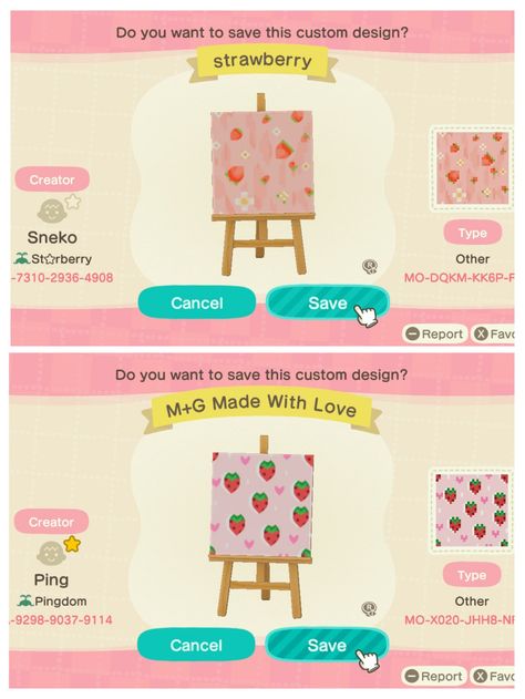 Strawberry Path Acnh, Acnh Strawberry Design Code, Acnh Strawberry Code, Acnh Strawberry Shortcake, Acnh Strawberry Design, Acnh Stall Custom, Avatar Animal Crossing, Acnh Strawberry, Animal Crossing Decor