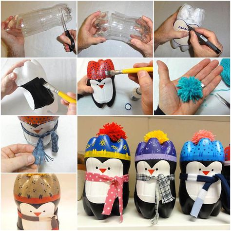 How to DIY Cute Penguin from Plastic Bottle | www.FabArtDIY.com #DIY #tutorial,#plasticbottle #Christmasideas #crafts LIKE Us on Facebook ==> https://www.facebook.com/FabArtDIY Soda Bottle Crafts, Penguin Christmas Ornaments, Penguin Crafts, Reuse Plastic Bottles, Penguin Craft, Plastic Bottle Art, Diy Plastic Bottle, Plastic Bottle Crafts, Ornament Tutorial