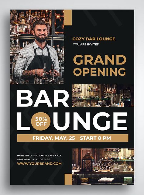 Bar Opening Invitation, Bar Flyer Design Graphics, Restaurant Opening Invitation, Grand Opening Restaurant, Restaurant Grand Opening, Grand Opening Poster, Phoenix Garden, Bar Flyer, Grand Opening Flyer