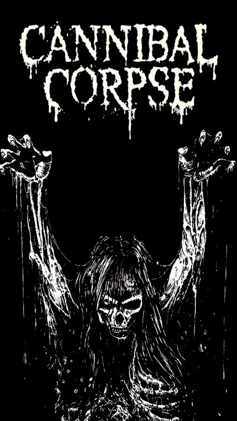 Cannible Corpse Wallpaper, Gothic Poster Design, Metal Music Aesthetic, Metal Cover Art, Black Metal Poster, Craig Jones, Chris Fehn, Stencil Street Art, Pin Up Drawings