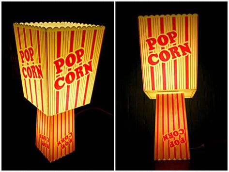 This table lamp has be made by re-using 2 popcorn containers (plastic ones). A cool lamp for your movie nights. There is a 15 watt bulb in the bottom part and a 9 watt CFL bulb in the upper part (in order to not burn the plastic). Via idlights.com For our French readers who like popcorn, we recommend …    Read More »  #Container, #Lights, #Recycled #LampsLights Plastic Popcorn Containers, Cool Lamp, Popcorn Containers, Vintage Industrial Lighting, Vintage Light Fixtures, Cfl Bulbs, Cool Lamps, Pipe Cleaners, Kitchen Lighting Fixtures