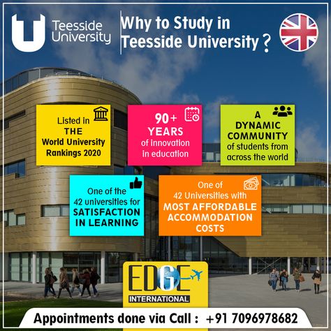 At Teesside, we put students 🧑‍🎓 at the heart of everything we do. - Teesside University Why study ✈️ at #TeessideUniversity, #UK? 🇬🇧 Contact #EdgeInternational️ Today For Further Assistance. ☎️𝗔𝗽𝗽𝗼𝗶𝗻𝘁𝗺𝗲𝗻𝘁𝘀 𝗮𝗿𝗲 𝗱𝗼𝗻𝗲 𝘃𝗶𝗮 𝗖𝗮𝗹𝗹: +91 - 7096978682 Teesside University, Why Study, University, Education