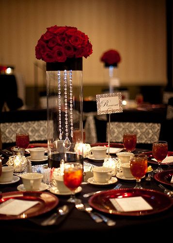 black white red wedding centerpieces | Recent Photos The Commons Getty Collection Galleries World Map App ... Red Wedding Centerpieces, Red Roses Centerpieces, Red Centerpieces, Gorgeous Centerpieces, Rose Centerpieces, Party Deco, Rose Black, Wedding Centerpiece, Red Wedding