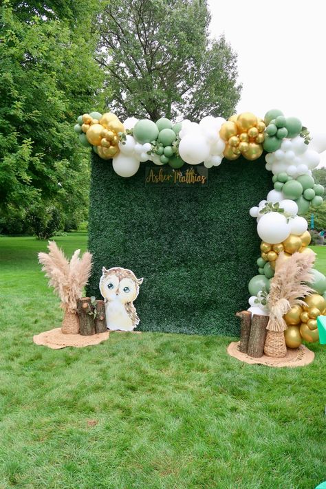 Forest birthday backdrop owl birthday decorations first birthday outdoor party pampas Outdoor First Birthday Party Decorations, Simple Outdoor Birthday Decorations, Outdoor 1st Birthday Party Decorations, First Birthday Outdoor Party, Outdoor 1st Birthday Party, 1year Birthday Decorations, First Birthday Backdrop Ideas, Outdoor First Birthday Party, Outdoor Baby Birthday