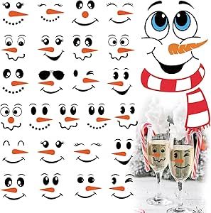 26 PCS Snowman Face Stickers for Crafts Christmas Vinyl Snowman Face Decals for Ornaments Glass Water Bottles Cup Window Wall Christmas Decorations (26Pcs Snowman Face) Snowman Face Svg, Scarecrow Face, Snowman Svg, Christmas Vinyl, Man Face, Snowman Faces, Christmas Planner, Diy Vinyl, Girl Christmas