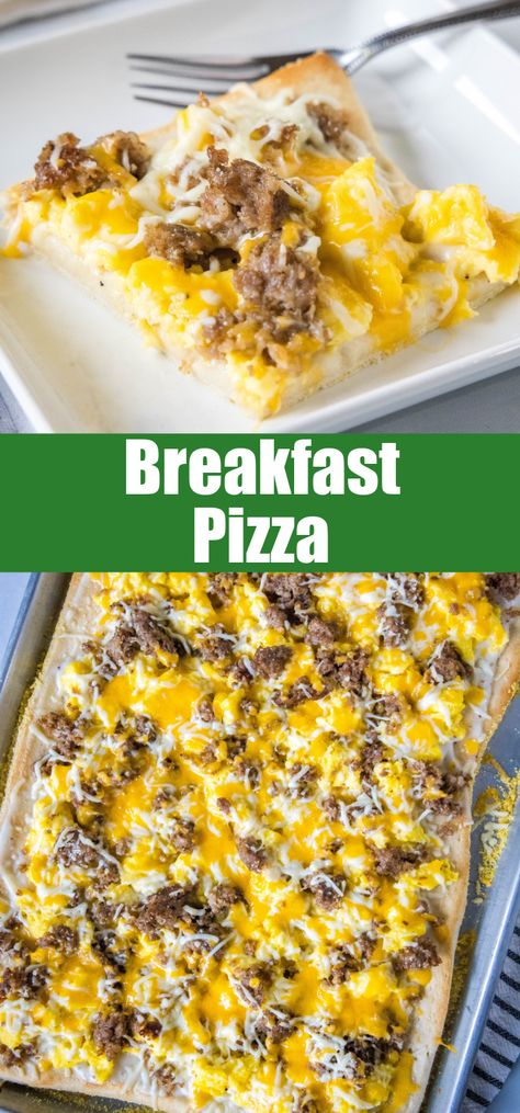 This satisfying breakfast pizza combines all of your breakfast favorites on top of a crispy pizza crust. It's so easy, baked in a sheet pan! Breakfast Pizza Ideas, Easy Breakfast Pizza, Homemade Gravy Recipe, Crispy Pizza Crust, Breakfast Favorites, Breakfast Pizza Recipe, Crispy Pizza, Kid Food, Breakfast Pizza