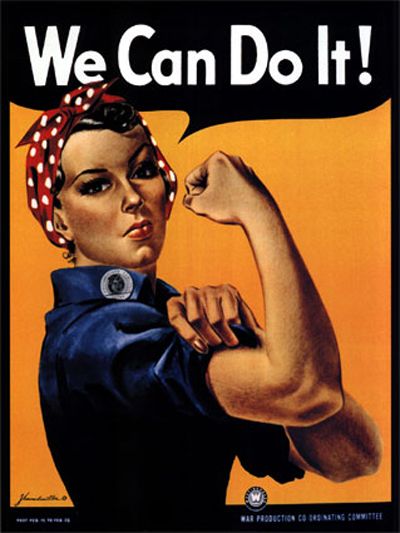 vintage working women posters | Then- The early 1940′s had posters like this one encouraging women ... Breaking The Glass Ceiling, 1940s Women, Hard Working Women, Celebrity Culture, Women Poster, Rosie The Riveter, Girls Rules, We Can Do It, Working Woman