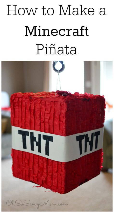 Minecraft Piñata Diy, Tnt Pinata Minecraft, Minecraft Pinata Diy, Fortnite Pinata Diy, Pinata Diy Easy, Minecraft Birthday Diy, Mindcraft Party Ideas Diy, Pinata Ideas For Kids, Diy Pinata Easy How To Make