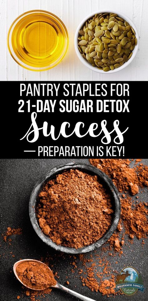 Pantry Staples For 21-Day Sugar Detox Success — Preparation Is Key! Sugar Detox Recipes, 21 Day Sugar Detox, Healthy Detox Cleanse, Sugar Detox Diet, Detox Kur, Veggie Juice, Lemon Detox, Full Body Detox, Detox Diet Plan