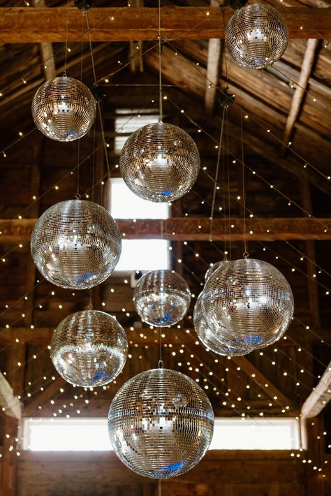 Disco Ball Ceiling, Disco Ball Installation, Disco Prom, Disco Ball Wedding, Diy Disco Ball, Disco Ball Decor, Reception Cocktail, Fairy Tail Wedding, Sneaker Ball