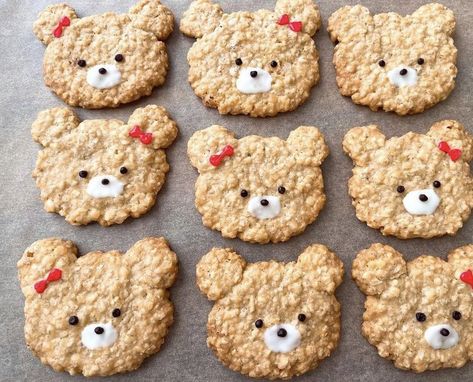 Cookie Recipes Decorating, Preschool Lunch, Cute Baking, Cake Business, Cafe Menu, Kawaii Food, Cute Desserts, Kids Snacks, Cookie Bars