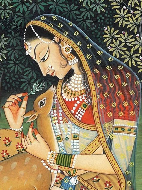 Rajput Painting, Rajasthani Miniature Paintings, Rajasthani Painting, Indian Traditional Paintings, Rajasthani Art, Mughal Art Paintings, Indian Art Gallery, Mughal Paintings, Pichwai Paintings