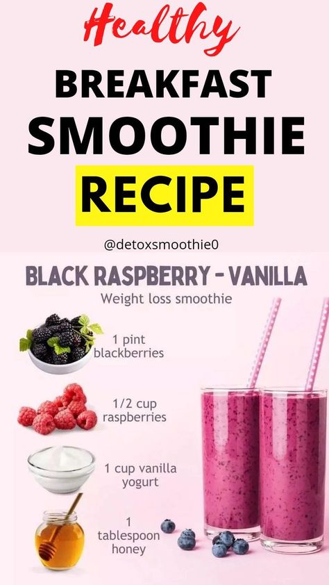 Raspberry And Blueberry Smoothie, Vanilla Smoothie Recipes, 21 Day Smoothie Diet Plan, Raspberry Smoothie Recipes, Fat Burner Smoothie, Blueberry Smoothie Recipe, Smoothie Diet Plan, Vanilla Smoothie, 21 Day Smoothie Diet