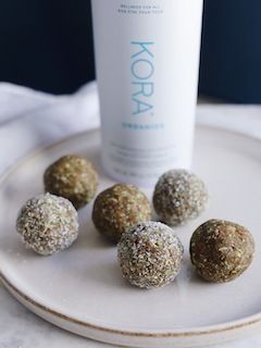 Organic Protein Balls For Glowing Skin - KORA Organics Kora Organics, Diy Sushi, Ayurvedic Recipes, Organic Protein, Protein Balls, Butter Spread, Raw Almonds, Protein Ball, Healthy Ingredients