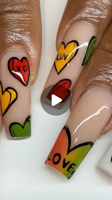 Jamaican Nail Designs Nailart, Bhm Nails, Juneteenth Nail Design, Juneteenth Nails, Freestyle Nails, Biscoff Recipes, Vday Nails, Gel Designs, Queen City