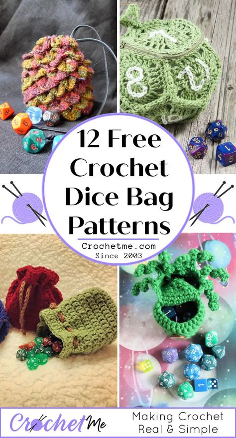 12 Free Crochet Dice Bag Patterns | Dragon Egg Dice Bag Pattern Crochet Dice Bag, Crochet Dice, Crochet Phone Cases, Confection Au Crochet, Crochet Dragon, Crochet Design Pattern, Crochet Clutch, Crochet Simple, Stitch Crochet