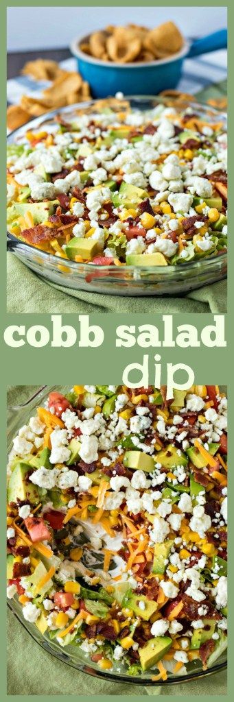 Cobb Dip, Cobb Salad Dip, Creamy Ranch Dip, Salad Dip, Amazing Salads, Savory Dips, Salad Avocado, Green Snacks, Delicious Dips