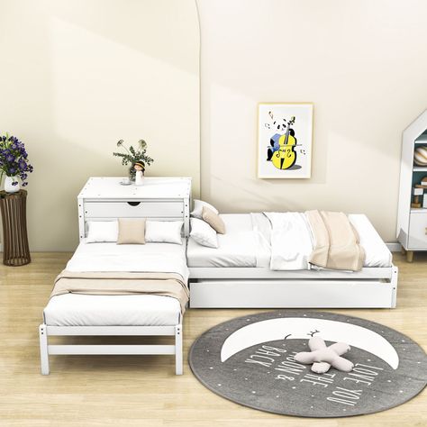 L Shaped Beds Twin Shared Bedrooms, L Shaped Twin Beds Ideas, L Shape Twin Beds Ideas, Small Room 2 Beds Ideas, L Shaped Twin Beds, L Shaped Beds, Shared Girls Bedroom, Twin Trundle Bed, Twin Trundle