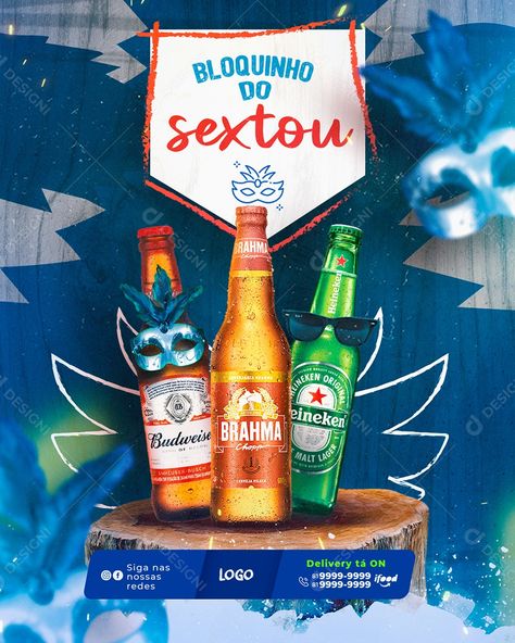 Post Carnaval Bar Bloquinho Sextou Social Media PSD Editável [download] - Designi Carnaval Post, Post Carnaval, Social Media Meme, Dublin Airport, Carnival Masks, Poster Designs, Design Graphics, Social Media Design Graphics, Post Design