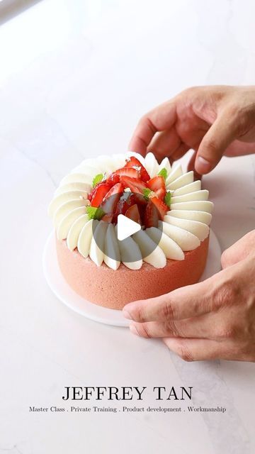 Jeffrey Tan on Instagram: "Use Simplest Way , To Make Most Elegant.
Strawberry Charlotte 🍓
New Recipe ,only for beginner friendly.

#beginner" Cheesecake Decorating Ideas, Cheesecake Decorating, Strawberry Baking, Strawberry Charlotte, April 15, Simple Way, New Recipes, Strawberries, Decorating Ideas