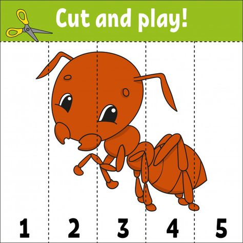 Learning numbers. education developing w... | Premium Vector #Freepik #vector #school Preschool Ant, Ants Activities, Butterflies Activities, Preschool Fine Motor, Card Games For Kids, Game For Kids, Teaching Preschool, Learning Numbers, Kids Activity