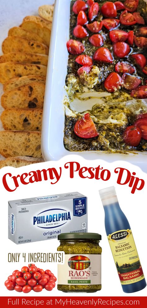 Creamy Pesto Dip Cream Cheese Pesto Tomato Dip, Appetizers With Grape Tomatoes, Creamy Pesto Dip, Cream Cheese Pesto Sun Dried Tomato Dip, Feta Pesto Dip, Pesto Dip Recipe, Cherry Cream Cheese Dip, Cream Cheese Pesto Dip, Green Appetizers For Party